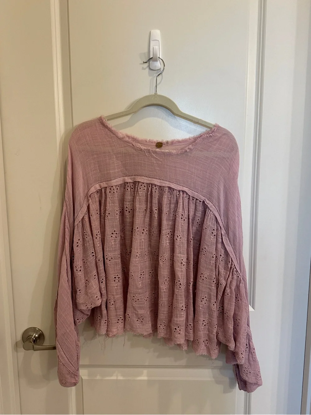Free People Lavender Eyelet Top M